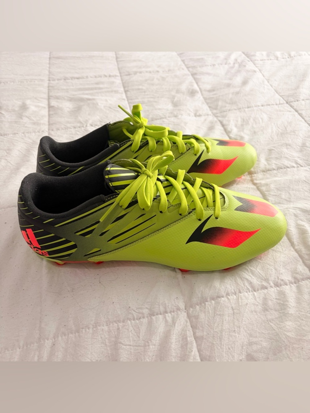 Adidas Messi Soccer Cleats Size 13 Neon Green Red EUC
